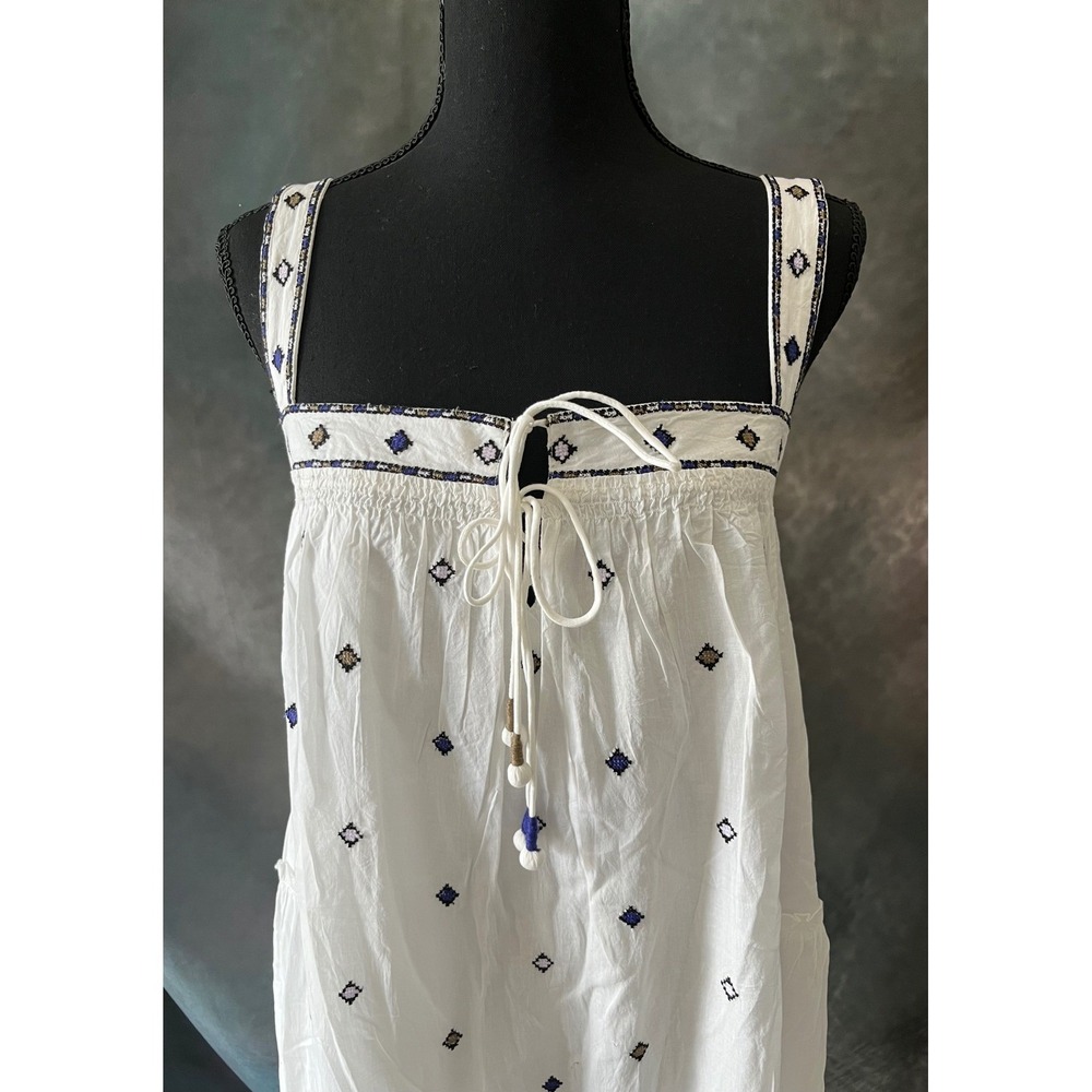 Velvet Graham & Spencer Size XS Riley White Embroidered Maxi Dress Sleeveless - Picture 2 of 8